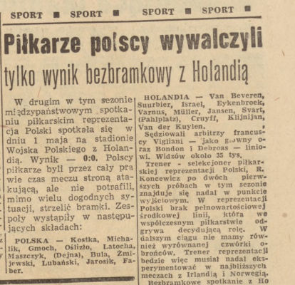Polska Holandia 1968 Dziennik Bałtycki