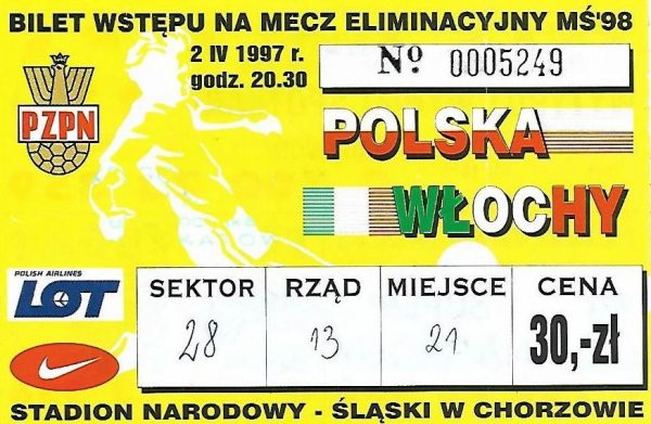Bilet na mecz Polska - Włochy