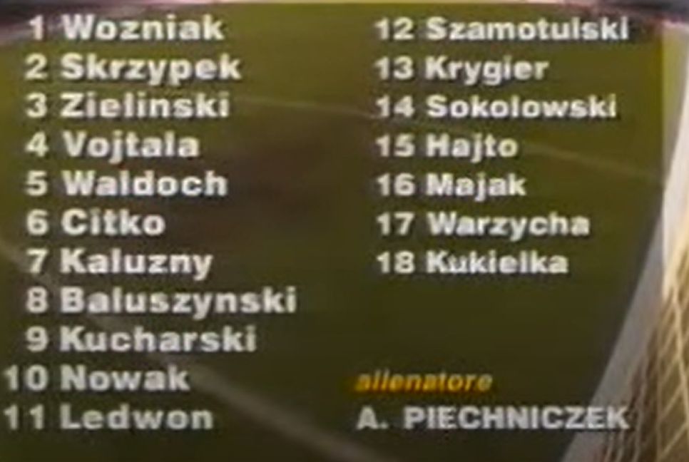 Skład meczu Polska Włochy 1997