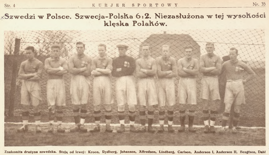 Polska- Szwecja 1 listopada 1925- Kurjer Sportowy