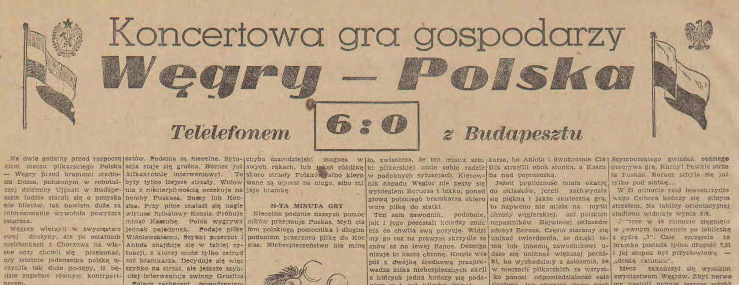 Węgry - Polska 6:0 1951