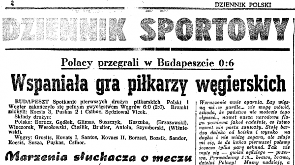 Węgry - Polska 6:0 1951 