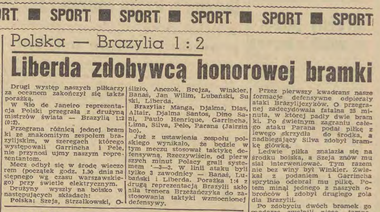 Brazylia - Polska 2-1 1966.