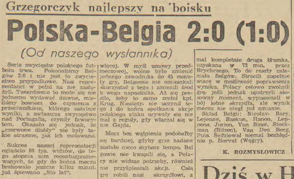 Polska - Belgia 1962