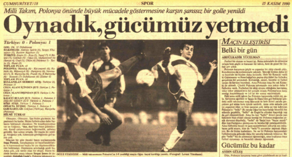 Turcja-Polska 1990. Źródło: Cumhuriyet