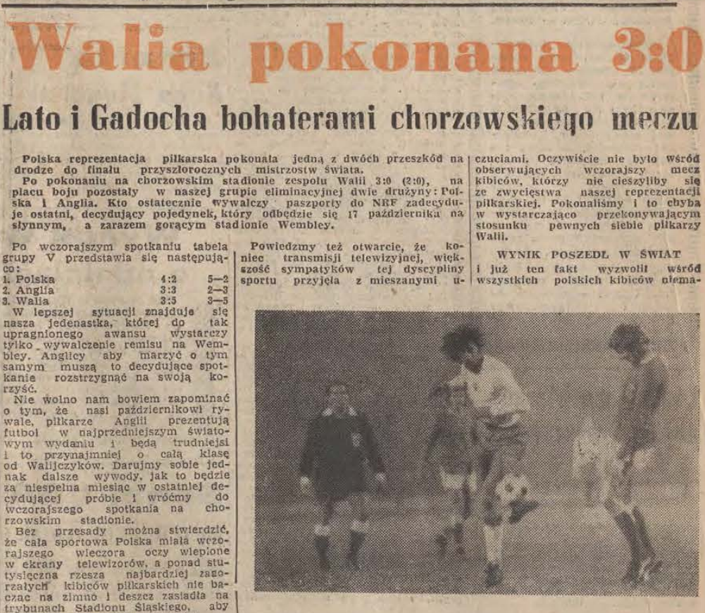 Polska-Walia 1973 3-0