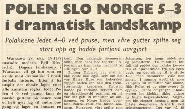 Mecz Polska - Norwegia 1956