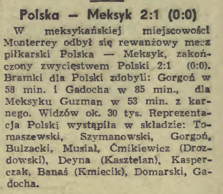 Meksyk - Polska 1-2 1973