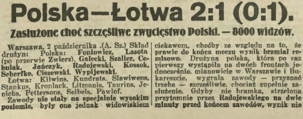 Polska-Łotwa 2.10.1932