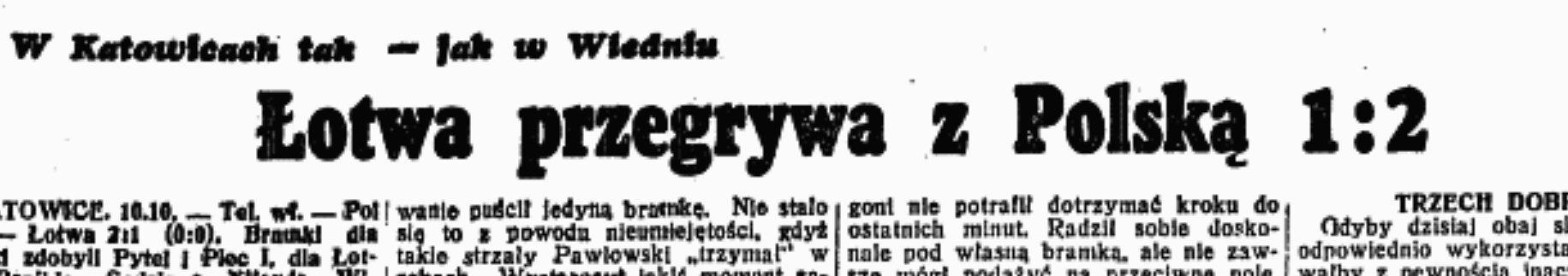 Polska-Łotwa 10.10.1937