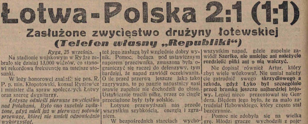 Łotwa-Polska 25.09.1938