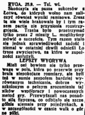 Łotwa-Polska 25.09.1938